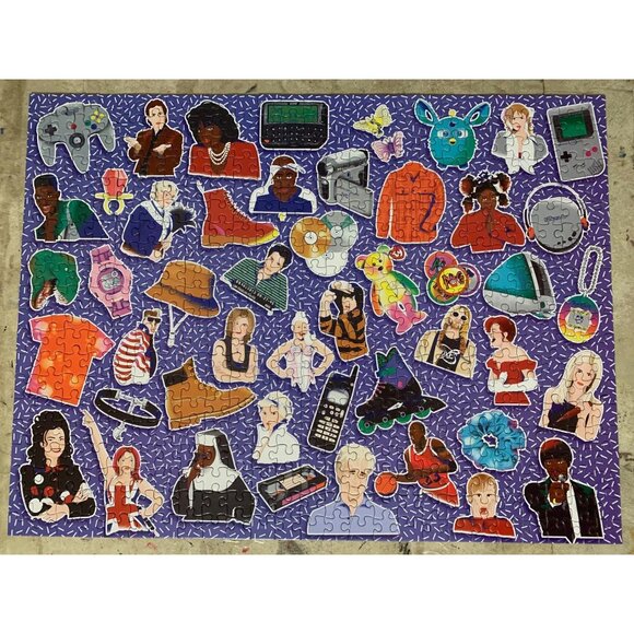 90s Icons 500 Piece Jigsaw Puzzle 48 Cultural Icons by Artist Niki Fisher - Picture 3 of 3
